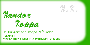 nandor koppa business card